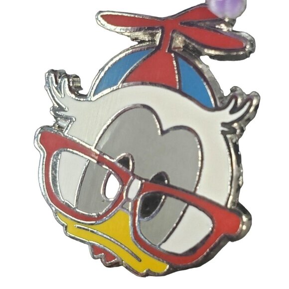 Disney Donald Duck Trading Pin Nerd Glasses Spin Hat Lapel Pin Badge Brooch Gift - Picture 1 of 5